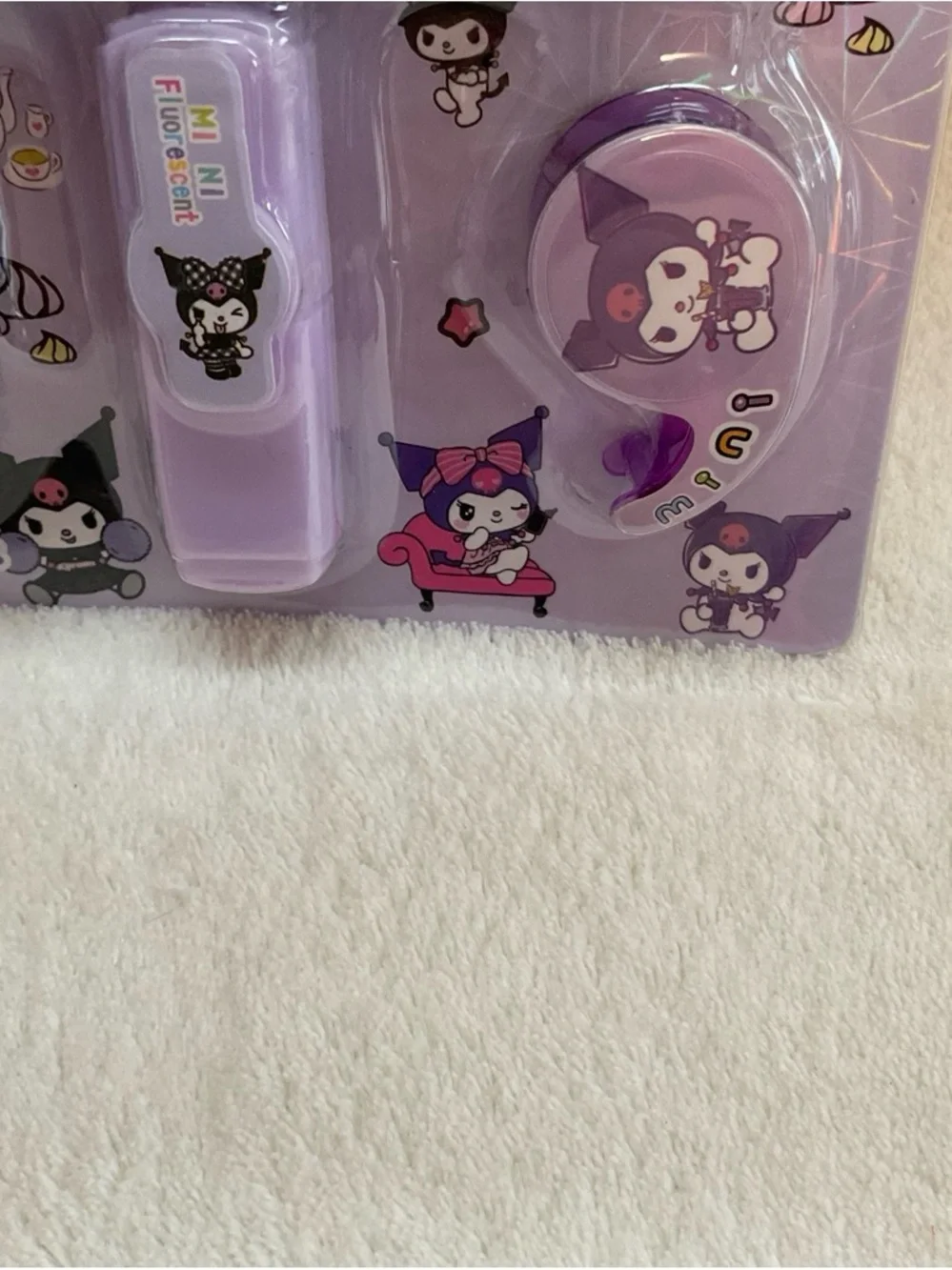 Purple Kuromi-Themed Kids Stationery Set by Sanrio
